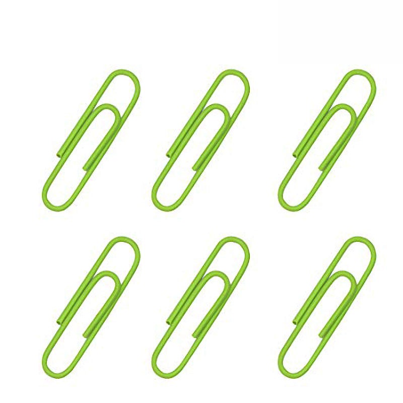 OLIREXD Small 300 Pack 33mm Paper Clips - Assorted Color Office Supply Accessories - Cute Paper Needle - Multicoloured Bookmark(Green) - Image 1